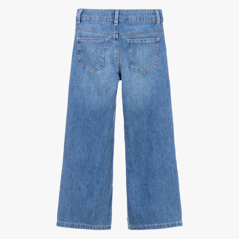 NAME IT-Girls Blue Wide Leg Denim Jeans | Childrensalon