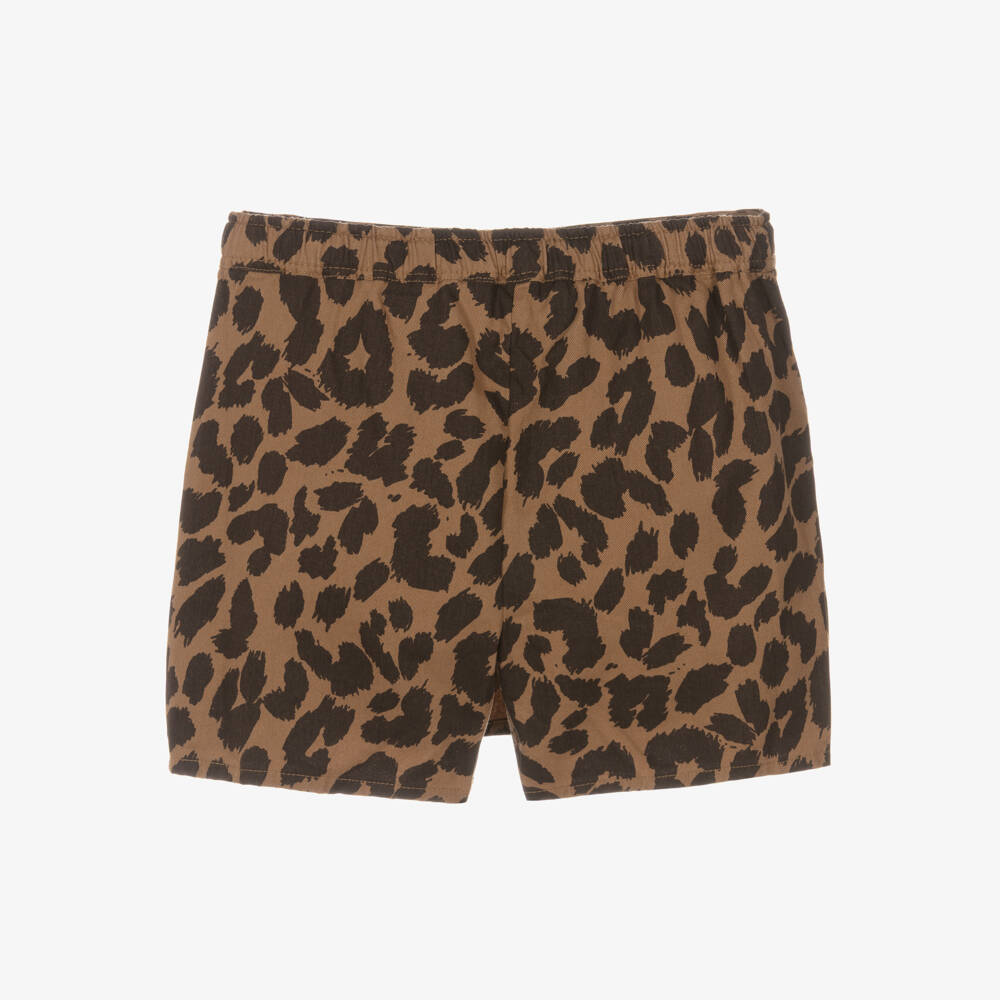 NAME IT-Girls Brown Leopard Print Cotton Skort | Childrensalon
