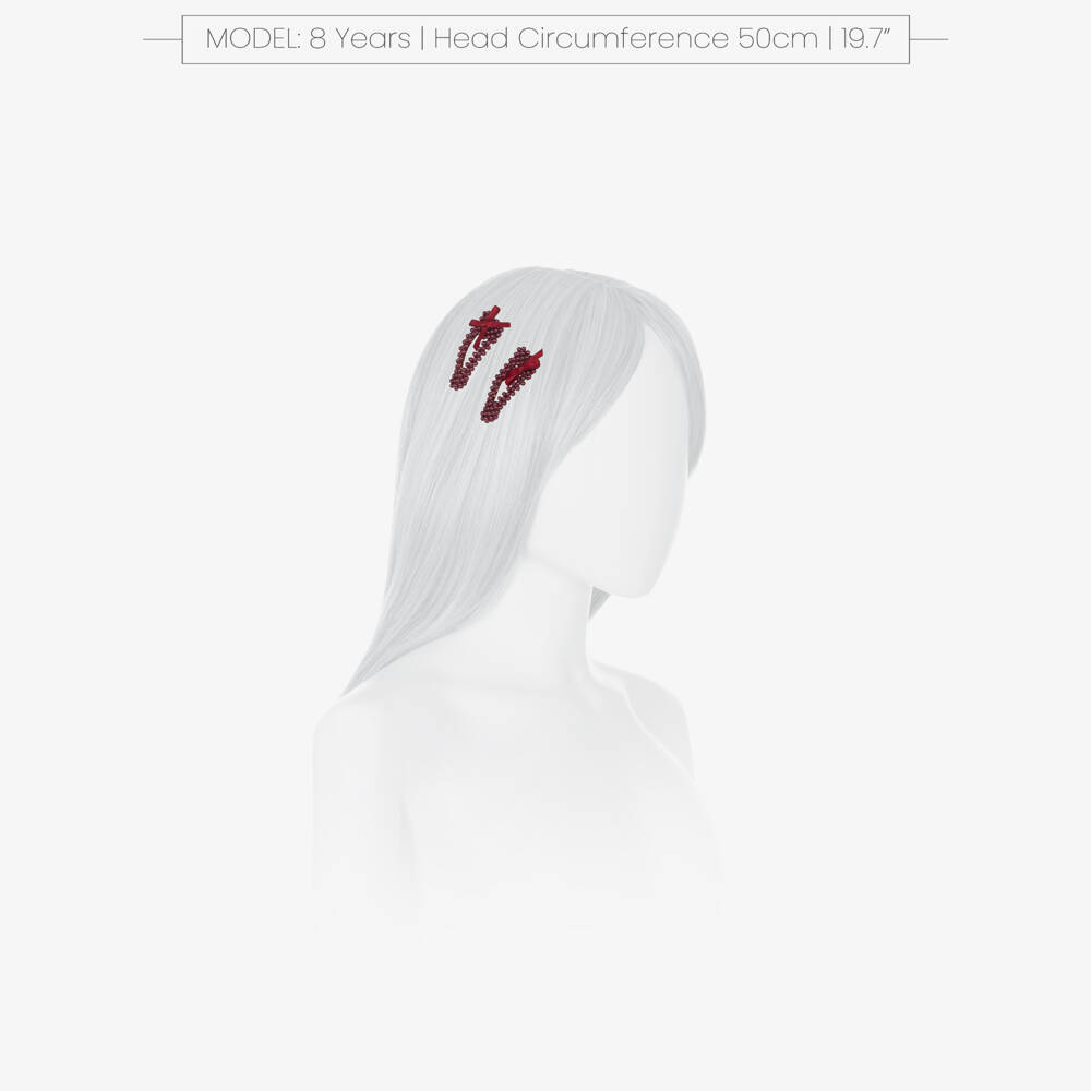 NAME IT-Girls Burgundy Red Pearl Bead Hair Clips (2 Pack) | Childrensalon