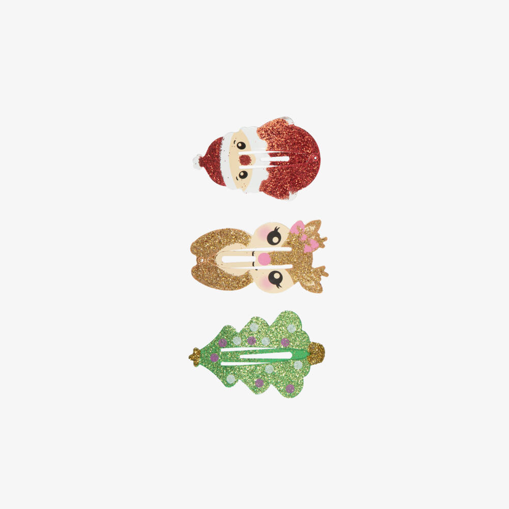 NAME IT-Girls Christmas Hair Clips (3 Pack) | Childrensalon