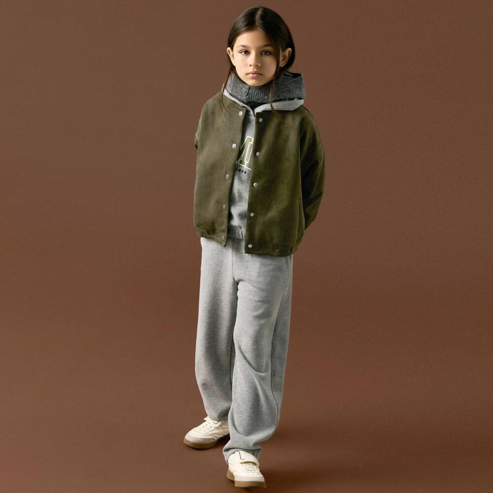 NAME IT-Girls Dark Moss Green Faux Suede Jacket | Childrensalon