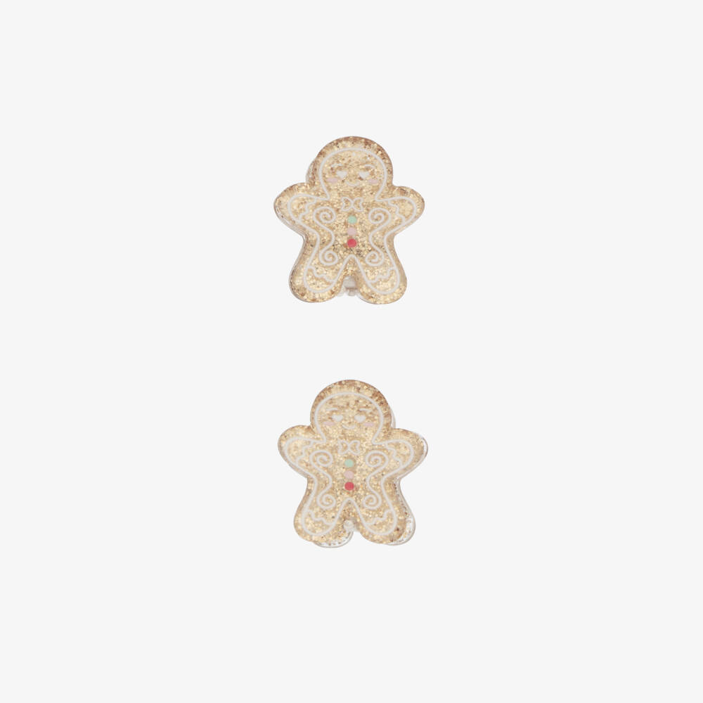 NAME IT-Girls Gingerbread Hair Clips (2 Pack) | Childrensalon