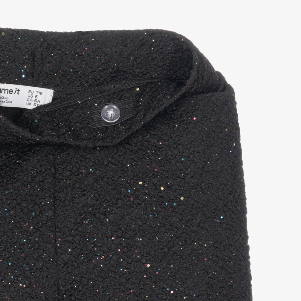 NAME IT-Girls Glittery Black Bootcut Trousers | Childrensalon