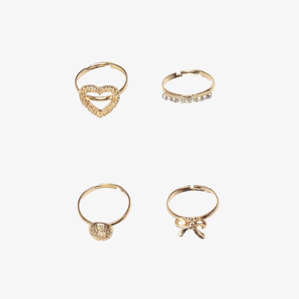 NAME IT-Girls Gold Rings (4 Pack) | Childrensalon