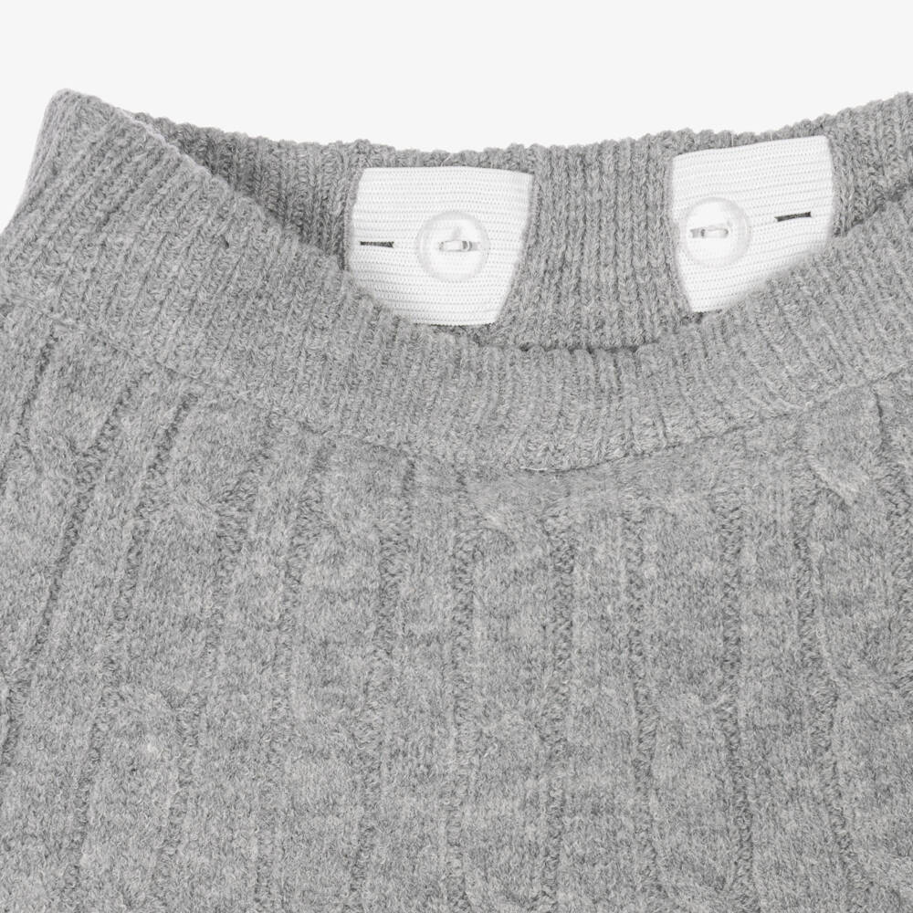 NAME IT-Girls Grey Cable Knit Skirt | Childrensalon
