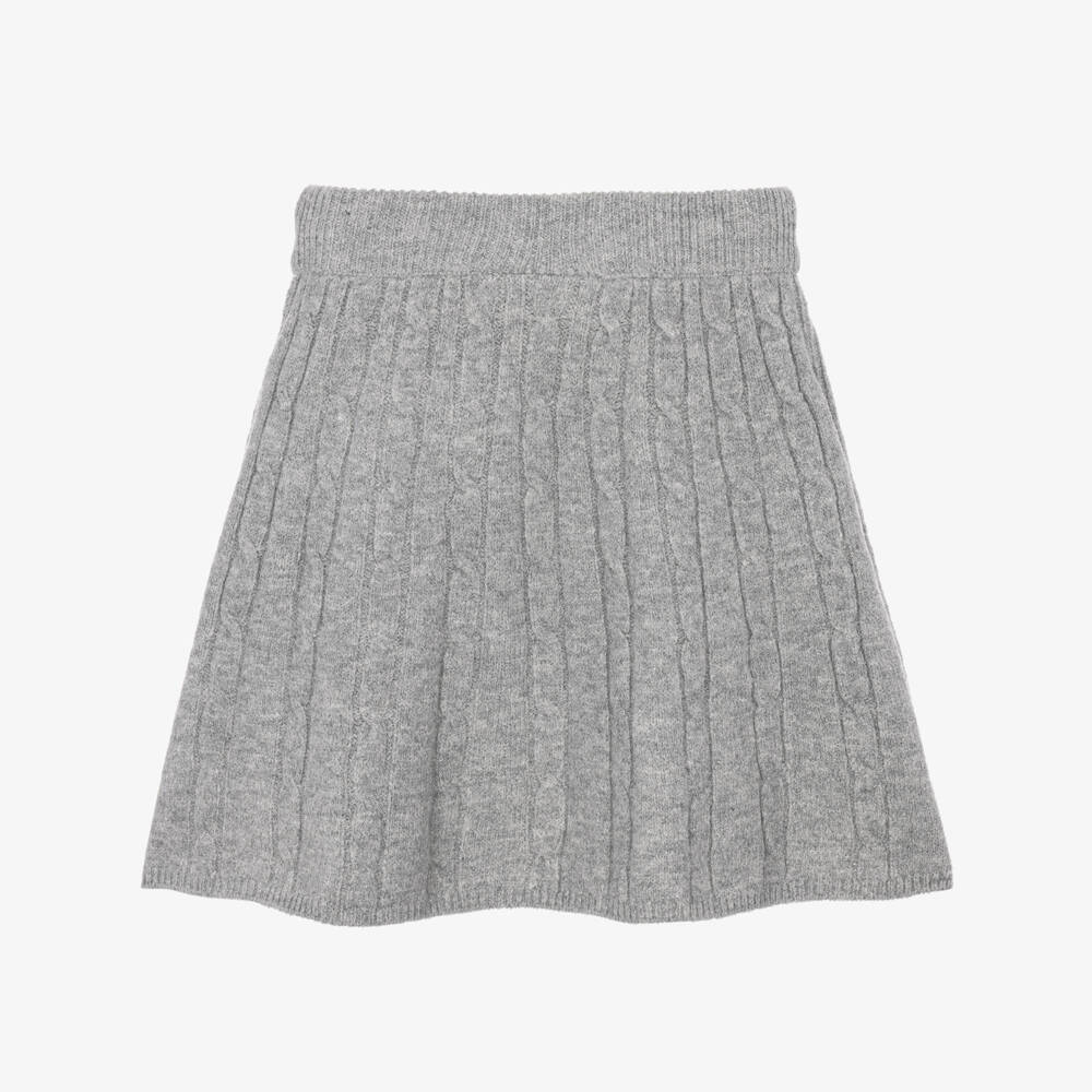 NAME IT-Girls Grey Cable Knit Skirt | Childrensalon