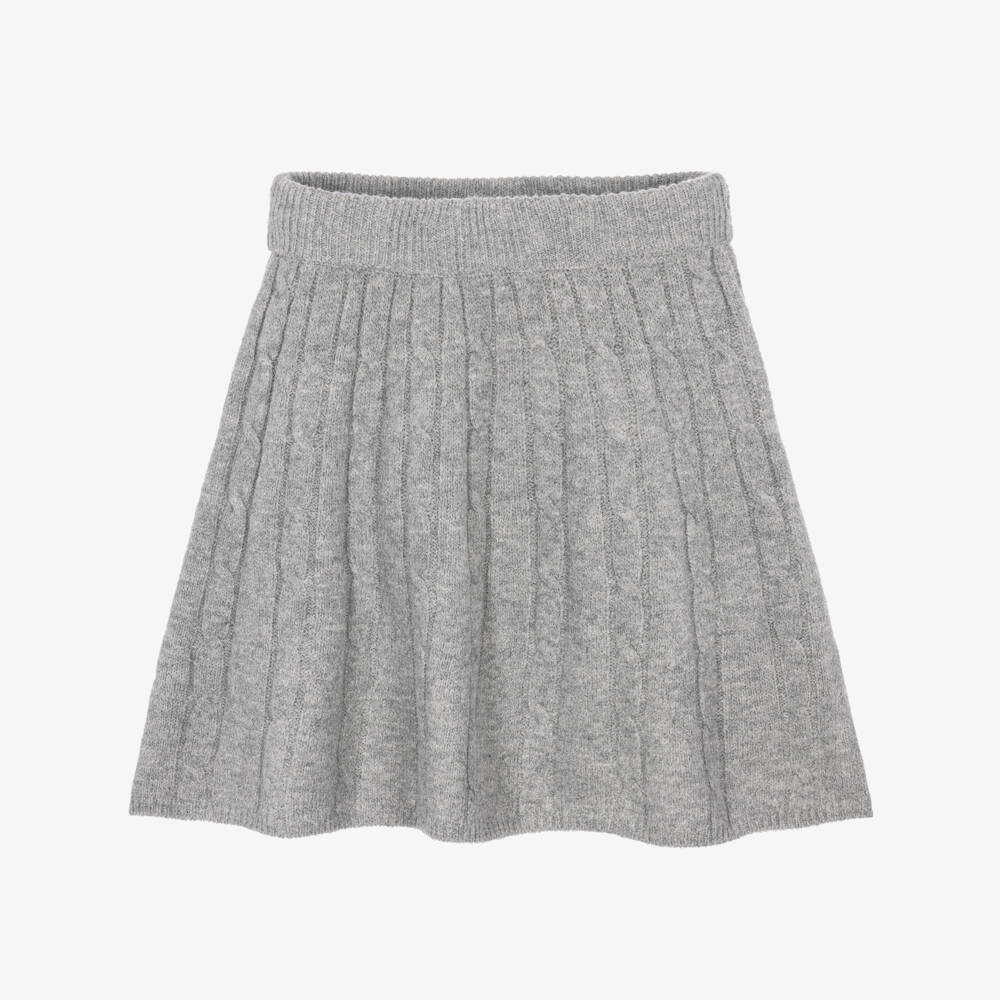 NAME IT-Girls Grey Cable Knit Skirt | Childrensalon