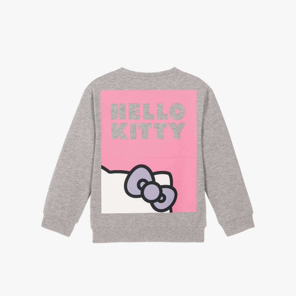 NAME IT-Girls Grey Marl Hello Kitty Sweatshirt | Childrensalon