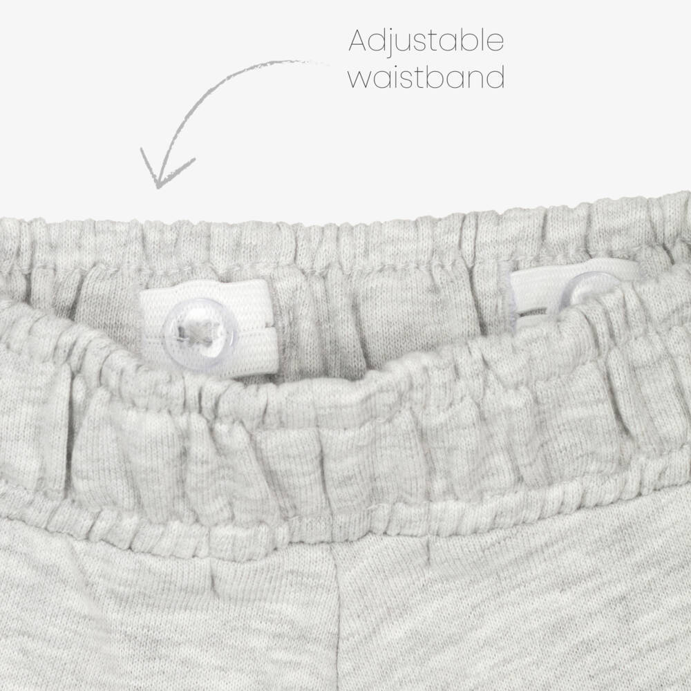 NAME IT-Girls Grey Marl Jersey Joggers with Adjustable Waist | Childrensalon