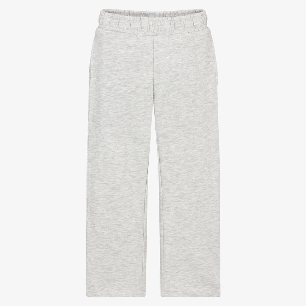 NAME IT-Girls Grey Marl Jersey Joggers with Adjustable Waist | Childrensalon