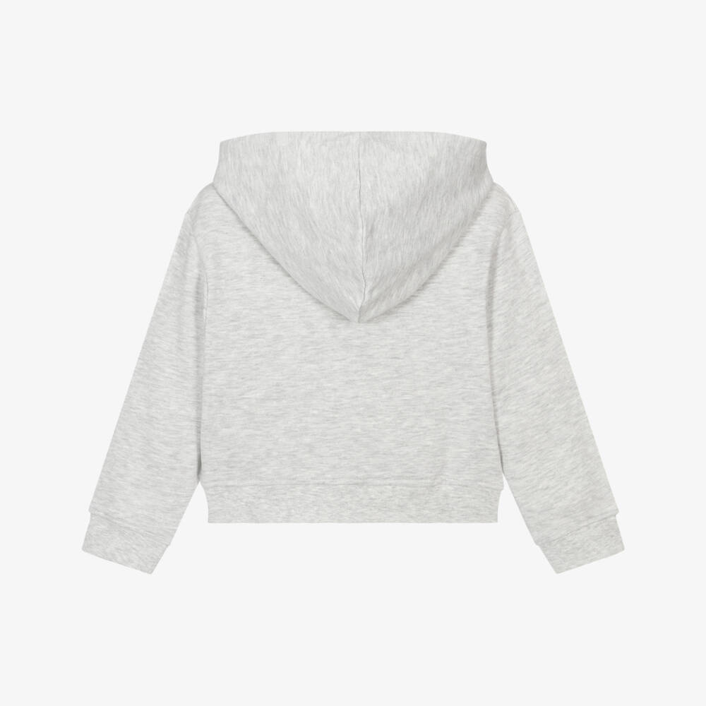 NAME IT- Толстовка на молнии с капюшоном серая меланжевая для девочек | Childrensalon