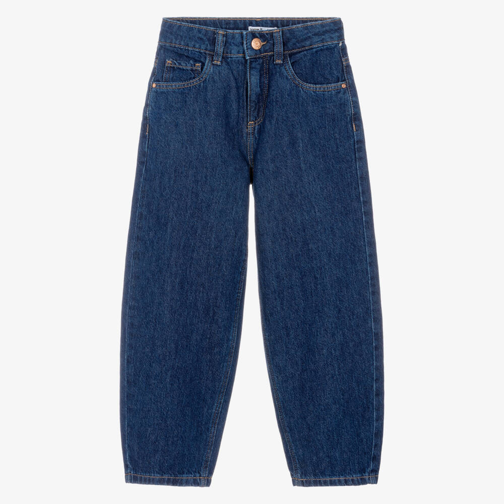 NAME IT-Girls Indigo Blue Barrel Leg Jeans | Childrensalon