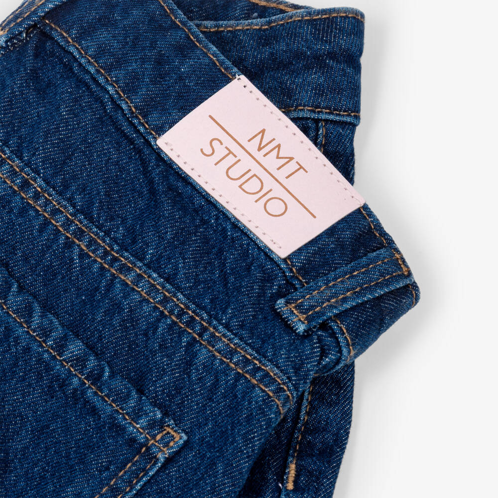 NAME IT-Girls Indigo Blue Barrel Leg Jeans | Childrensalon