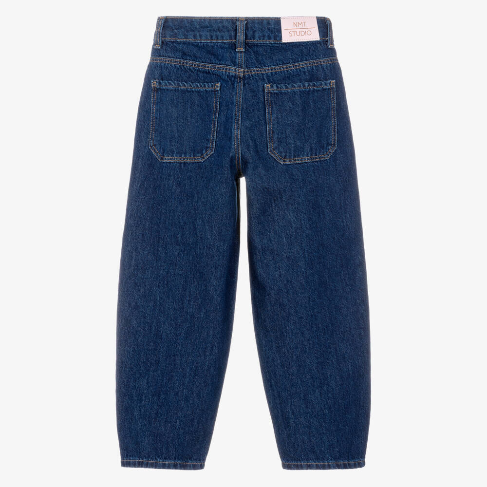 NAME IT-Girls Indigo Blue Barrel Leg Jeans | Childrensalon