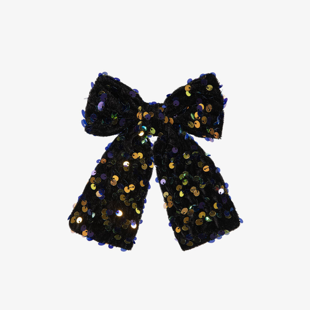NAME IT-Girls Iridescent Gold Sequinned Bow Hair Clip (12cm) | Childrensalon