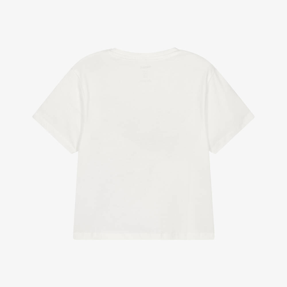 NAME IT-Футболка кремовая с бантом из хлопка для девочек | Childrensalon