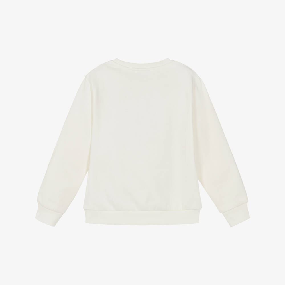 NAME IT-Girls Ivory Organic Cotton Leopard Print Sweatshirt | Childrensalon