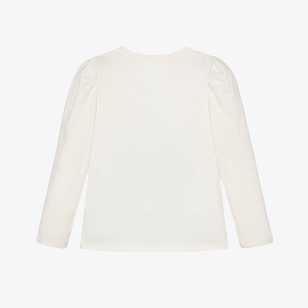 NAME IT-توب بنات بطبعة يونيكورن قطن عضوي لون عاجي  | Childrensalon
