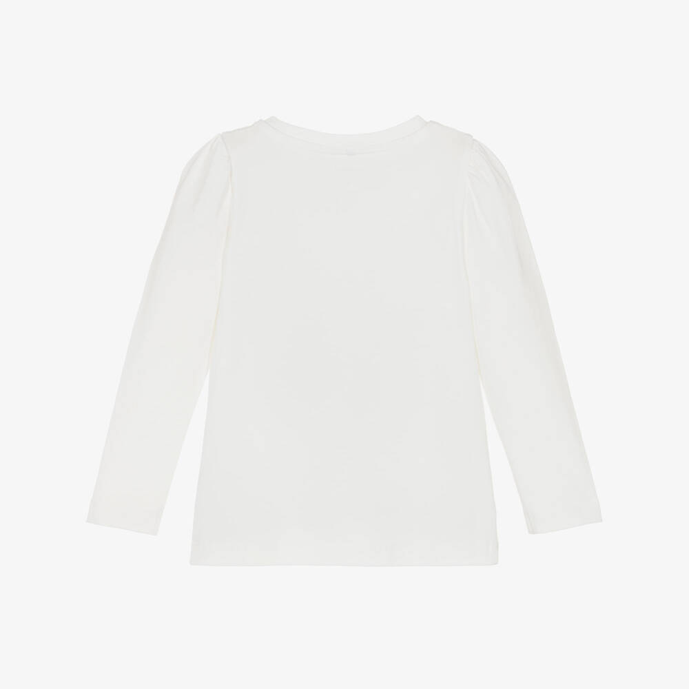 NAME IT-Girls Ivory Organic Cotton Unicorn Top | Childrensalon