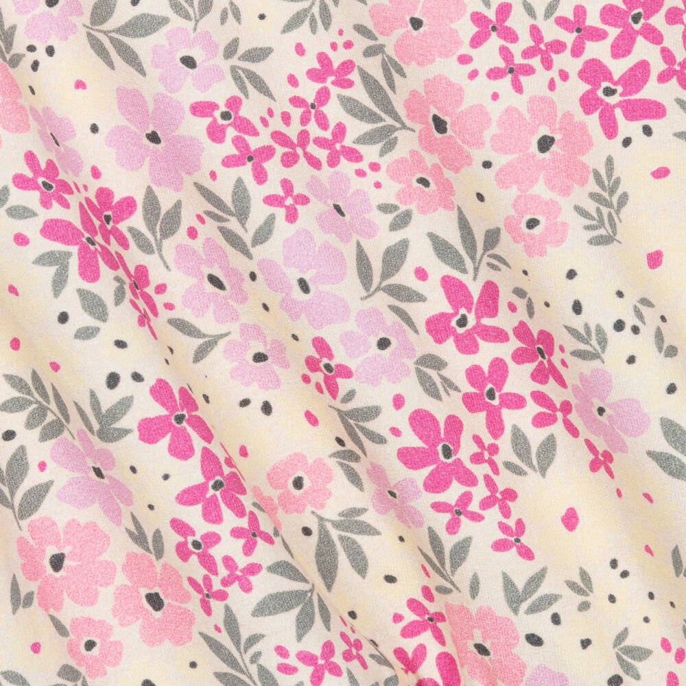 NAME IT-Свитшот кремово-розовый из органического хлопка в цветочек для девочек | Childrensalon