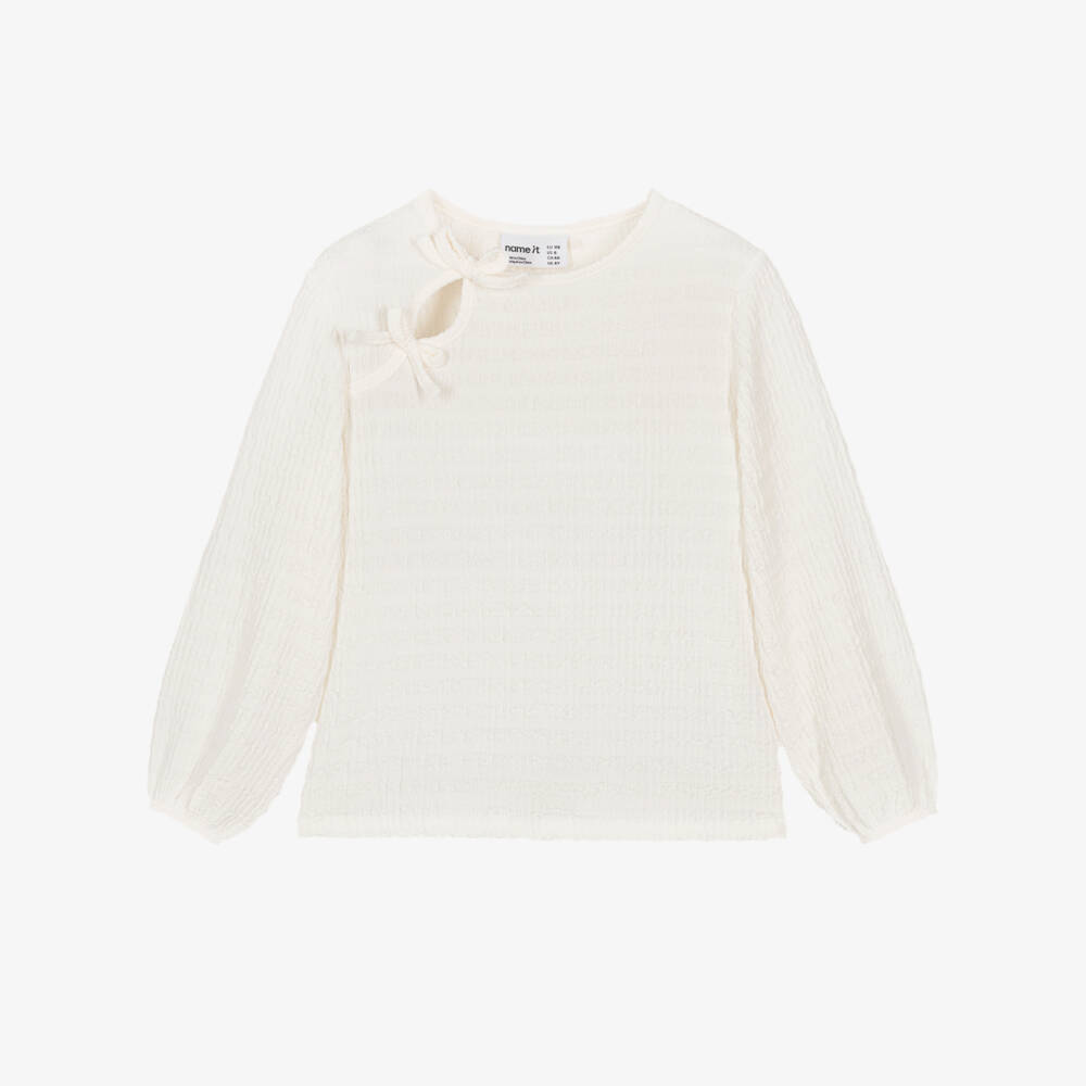NAME IT-Топ кремовый из текстурированный трикотажа для девочек | Childrensalon