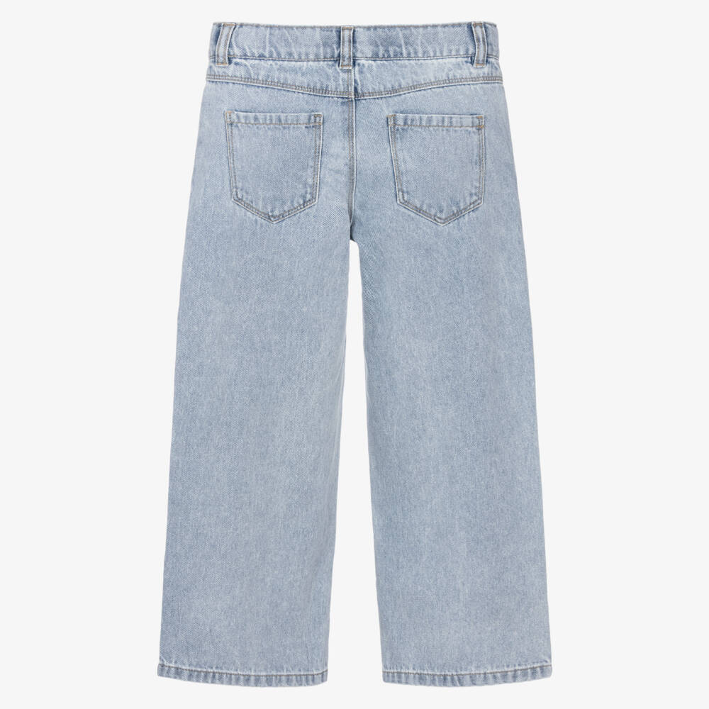 NAME IT-Girls Light Blue Jeans with Silver Foil Hearts | Childrensalon