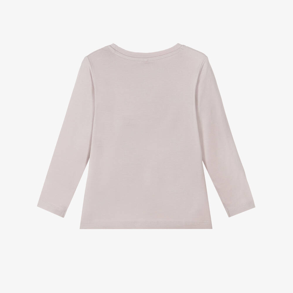 NAME IT-Girls Light Purple Long Sleeved Top with Heart Print | Childrensalon