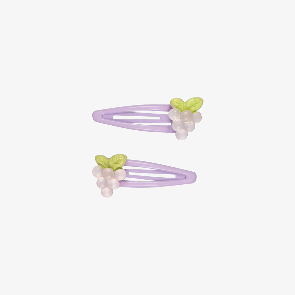 NAME IT-Girls Lilac Hair Clips with Grapes (2 Pack) | Childrensalon