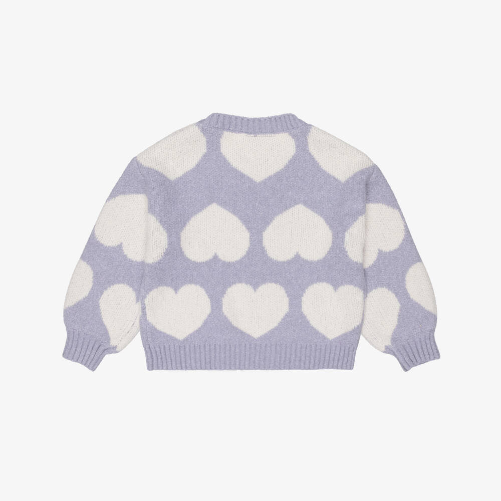 NAME IT-بلوفر بنقشة قلوب لون ليلكي للبنات | Childrensalon