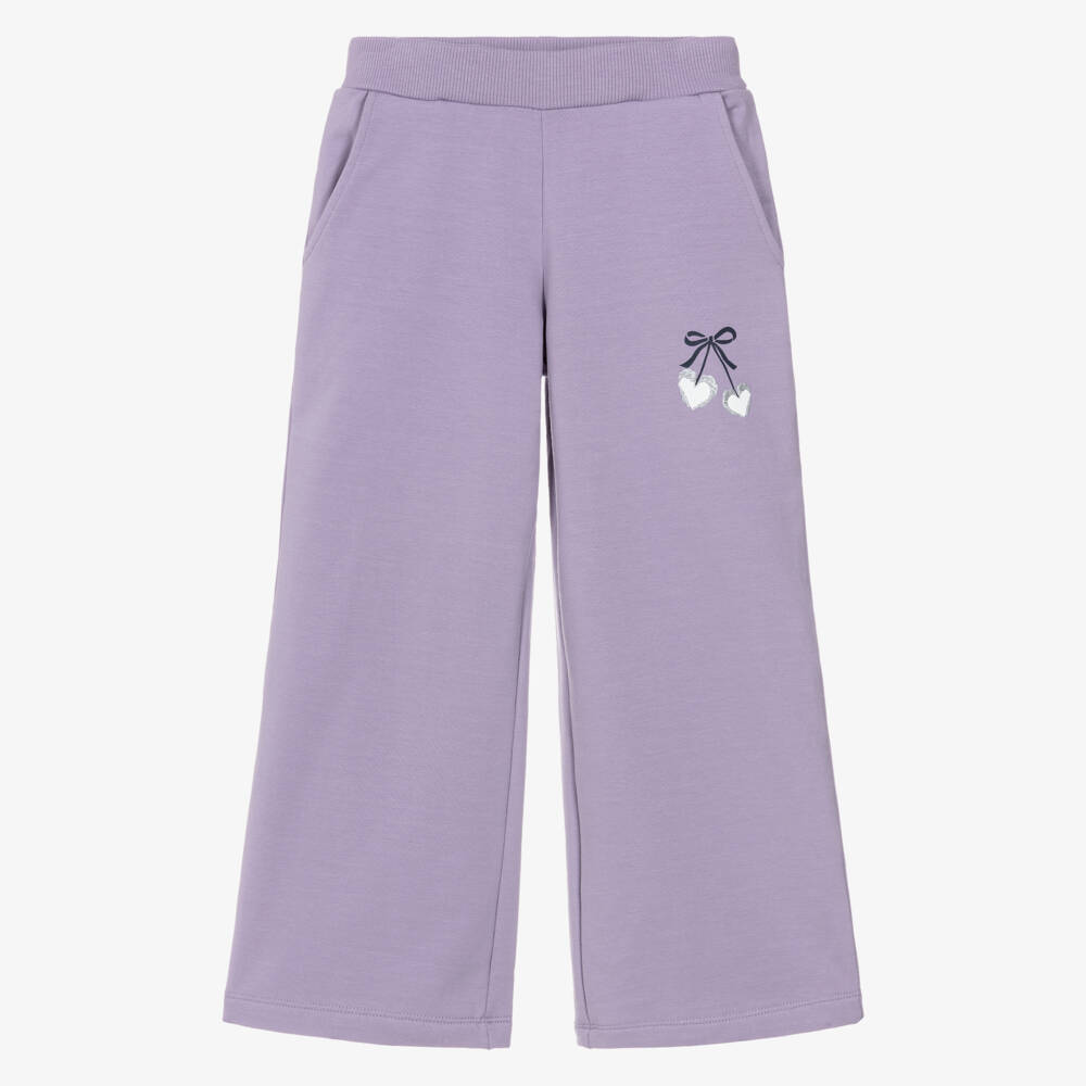 NAME IT-Girls Lilac Organic Cotton Jersey Joggers | Childrensalon