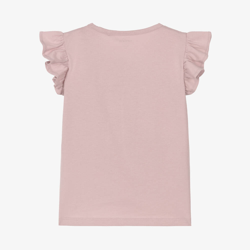 NAME IT-Girls Lilac Pink Cotton Disney T-Shirt with Elsa | Childrensalon