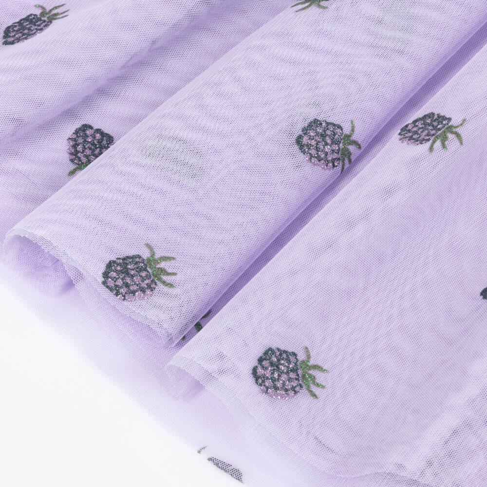 NAME IT-Girls Lilac Tulle Dress with Glittery Blackberry Motifs | Childrensalon