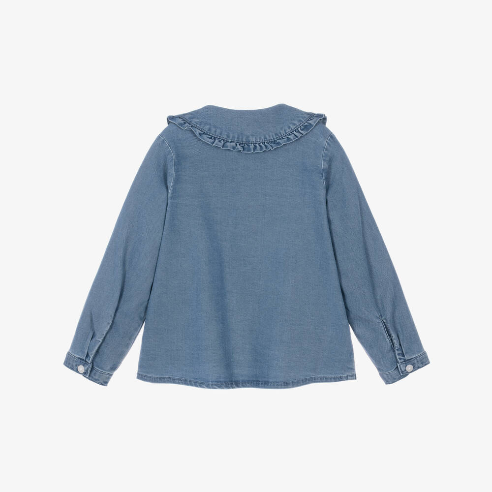 NAME IT-Girls Medium Blue Button-Up Shirt with Collar | Childrensalon