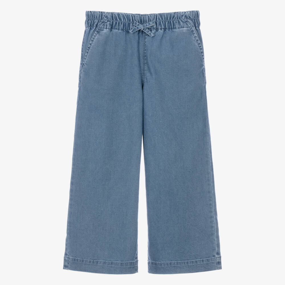 NAME IT-Girls Medium Blue Wide Leg Trousers | Childrensalon
