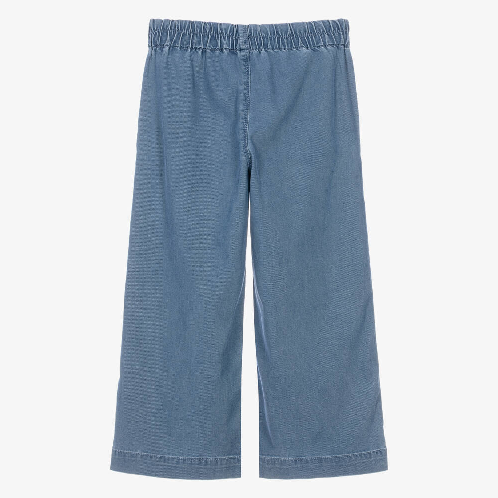 NAME IT-Girls Medium Blue Wide Leg Trousers | Childrensalon