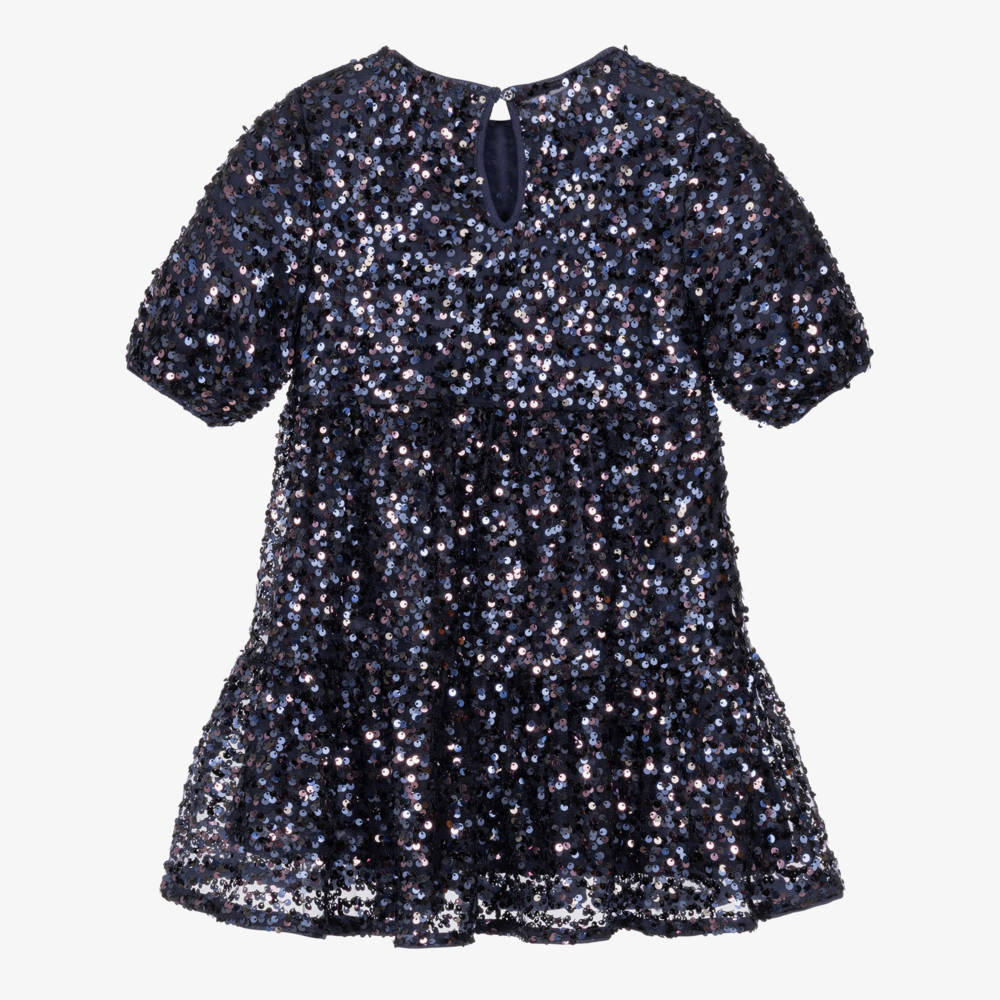 NAME IT-Girls Midnight Blue Sequin Dress | Childrensalon