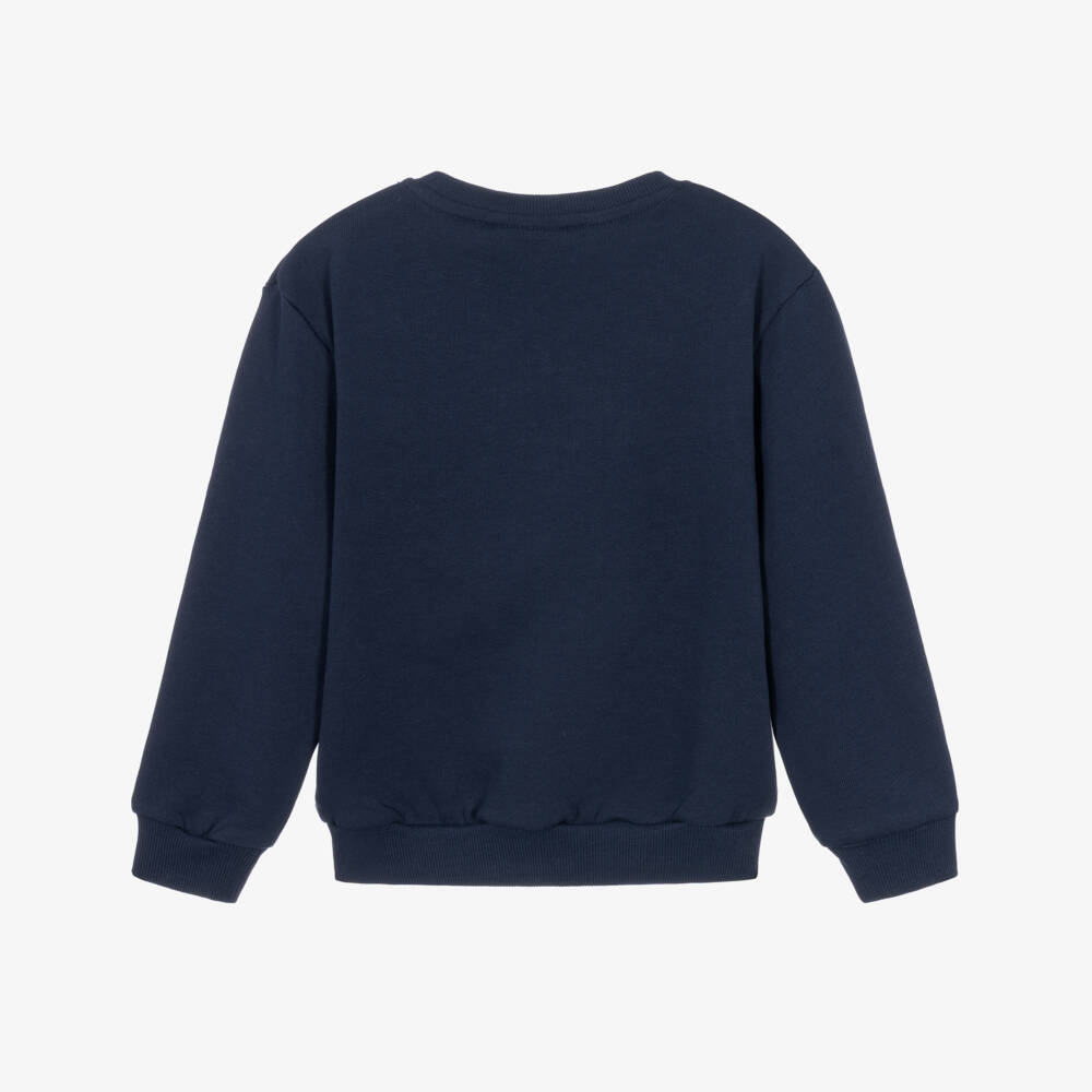NAME IT-Girls Navy Blue Festive Jingle Sweatshirt | Childrensalon