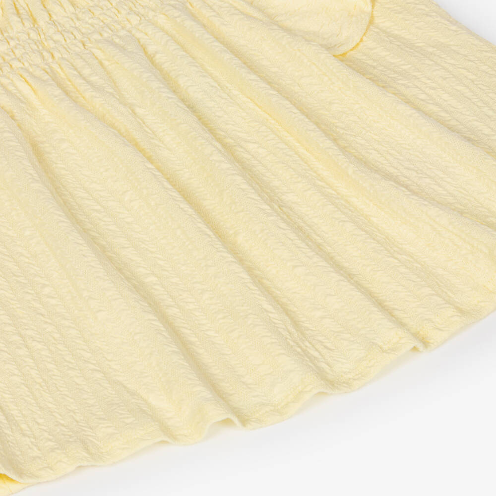 NAME IT-Girls Pale Yellow Textured Jersey Trouser Set | Childrensalon