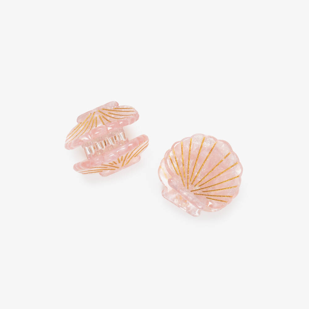 NAME IT-Girls Pearlescent Pink Shell Hair Clips (2 Pack) | Childrensalon