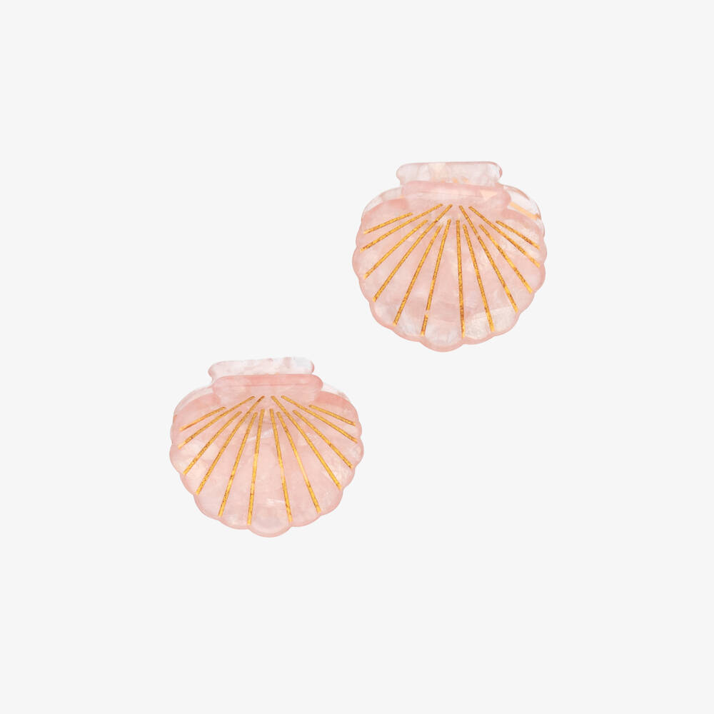 NAME IT-Girls Pearlescent Pink Shell Hair Clips (2 Pack) | Childrensalon