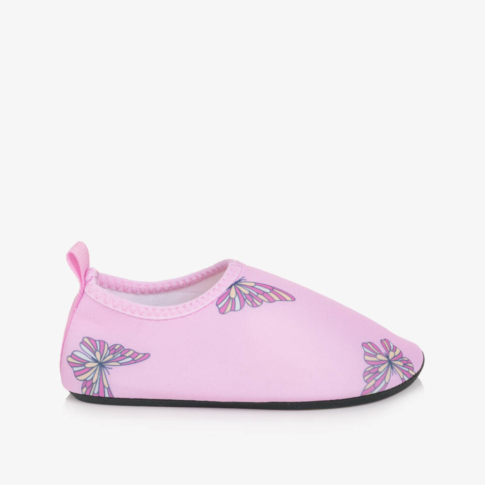 NAME IT-Girls Pink Aqua Shoes with Butterfly Print (UPF50+) | Childrensalon