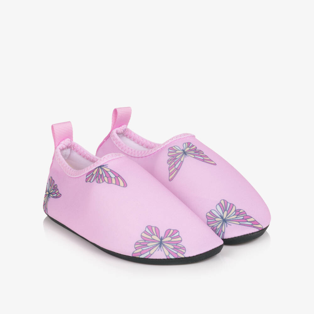 NAME IT-Girls Pink Aqua Shoes with Butterfly Print (UPF50+) | Childrensalon