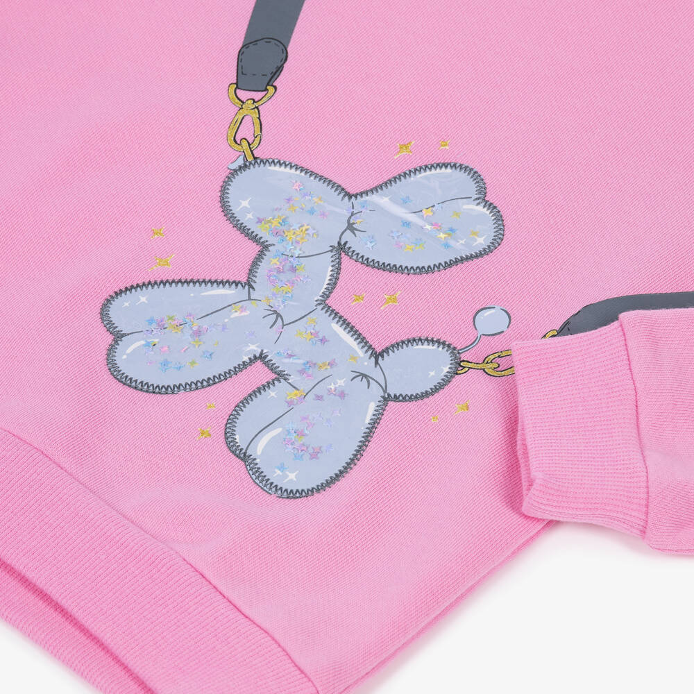 NAME IT-Girls Pink Balloon Dog Sweatshirt | Childrensalon