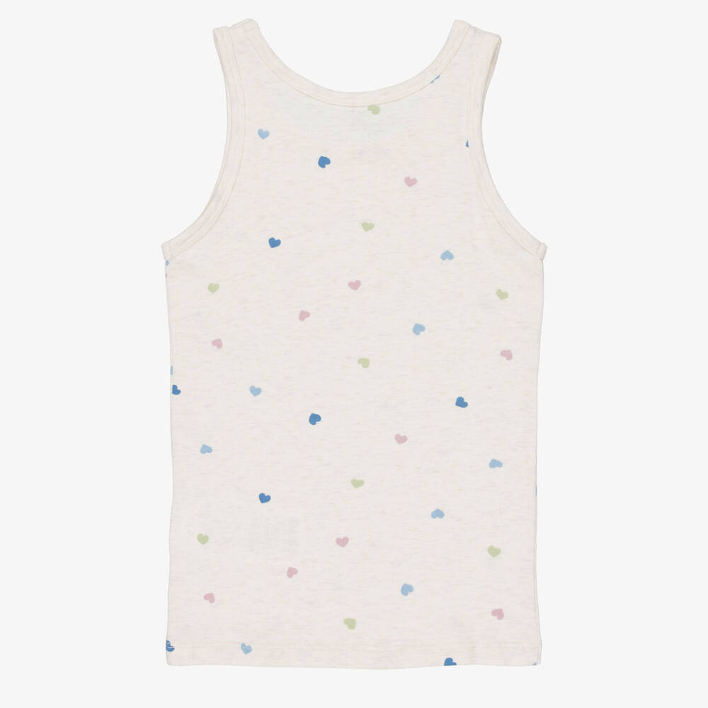 NAME IT-Girls Pink & Beige Organic Cotton Vest Tops (2 Pack) | Childrensalon