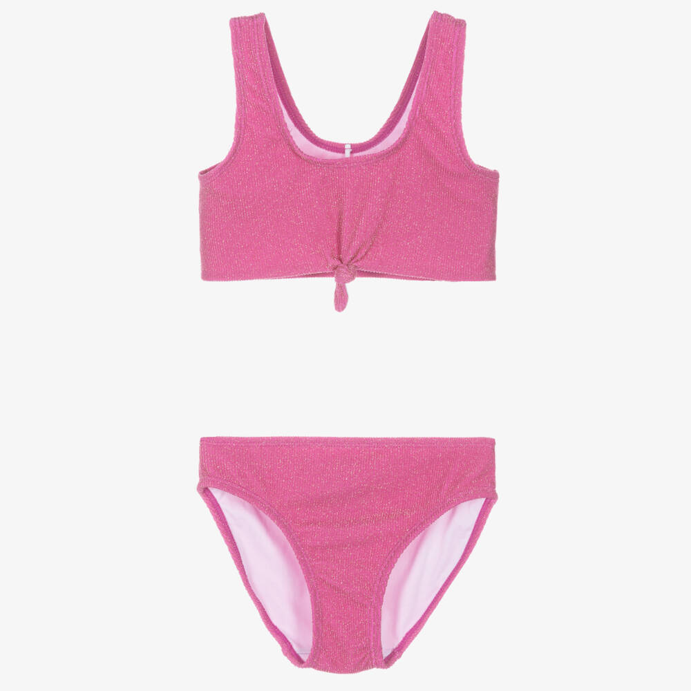 NAME IT-Girls Pink Bikini with Gold Shimmer | Childrensalon