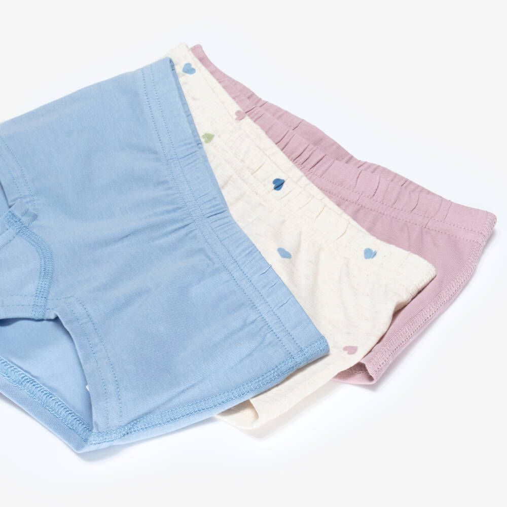 NAME IT-Girls Pink, Blue & Beige Organic Cotton Pants (3 Pack) | Childrensalon