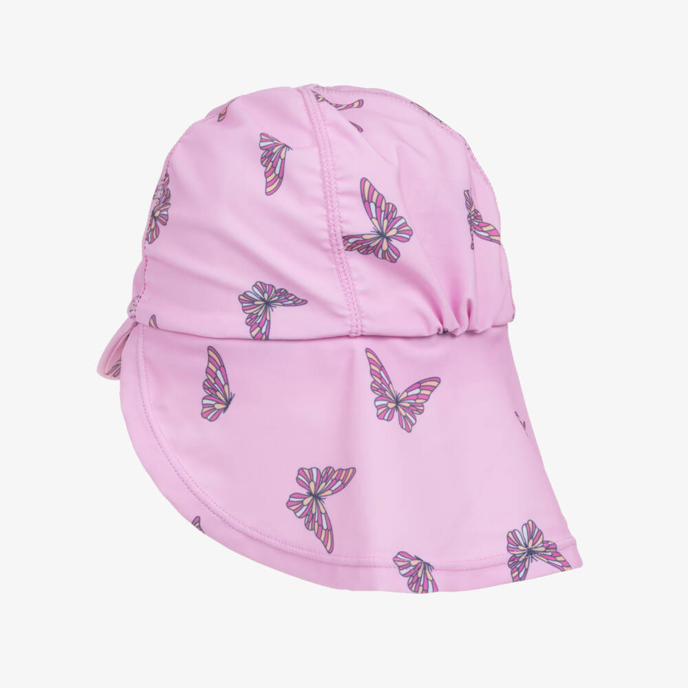 NAME IT-Girls Pink Butterfly Print Swim Hat (UPF50+) | Childrensalon