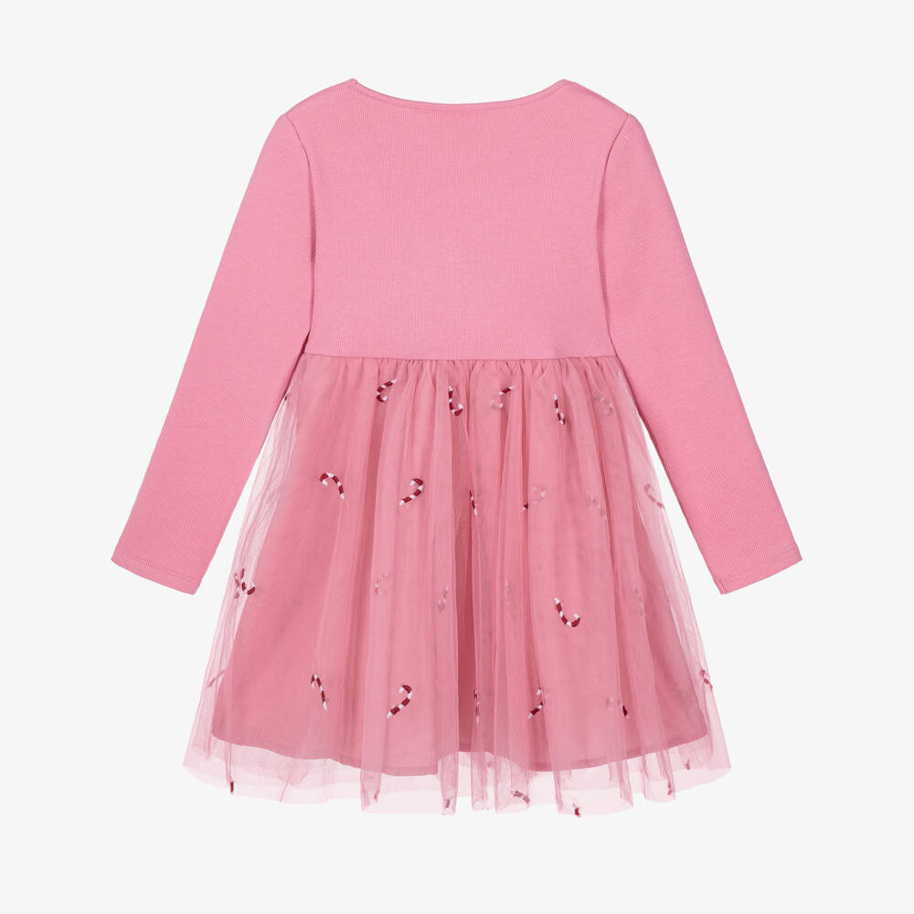 NAME IT-Girls Pink Candy Cane Dress | Childrensalon