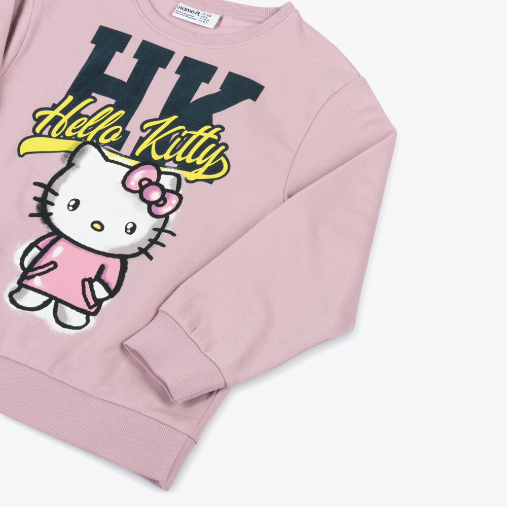 NAME IT-Girls Pink Cotton Hello Kitty Sweatshirt | Childrensalon