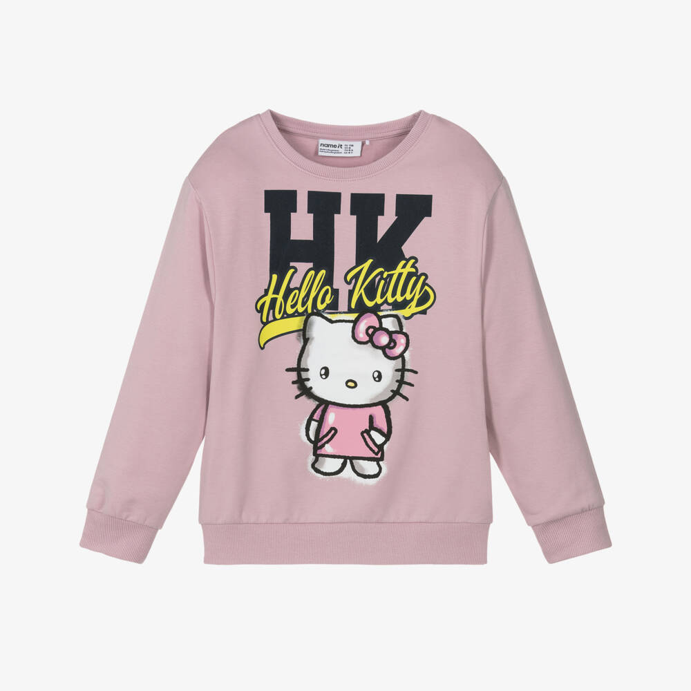 NAME IT-Girls Pink Cotton Hello Kitty Sweatshirt | Childrensalon